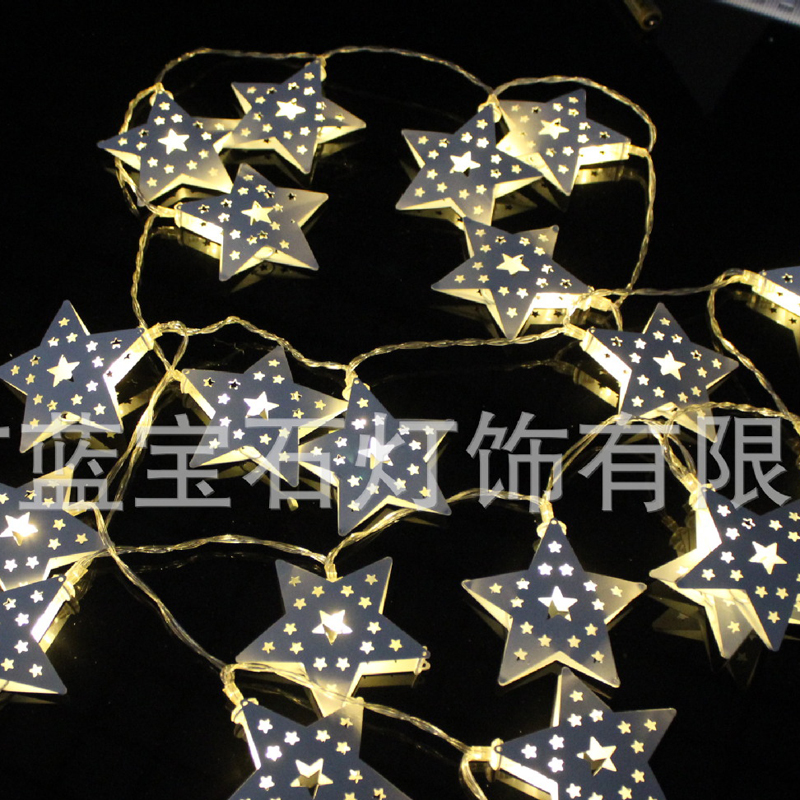 20L Outdoor Star String Lights Five Point Star Shape Christmas Xmas Decoration Wedding Party LED String Lights